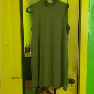Olive Green Mini Dress with turtleneck